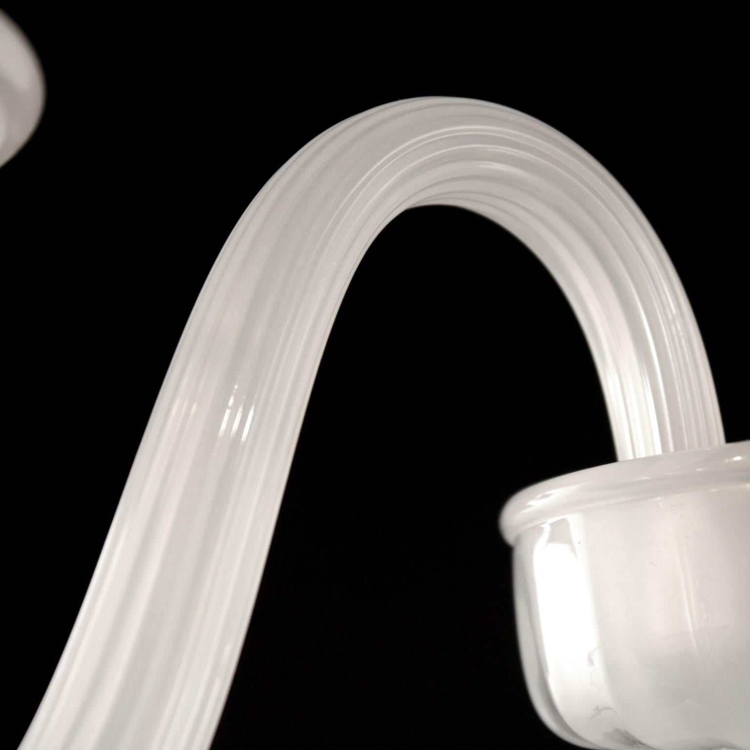 Other 21st Century Sconce 2 Arms white silk Murano Glass Simplicissimus by Multiforme For Sale