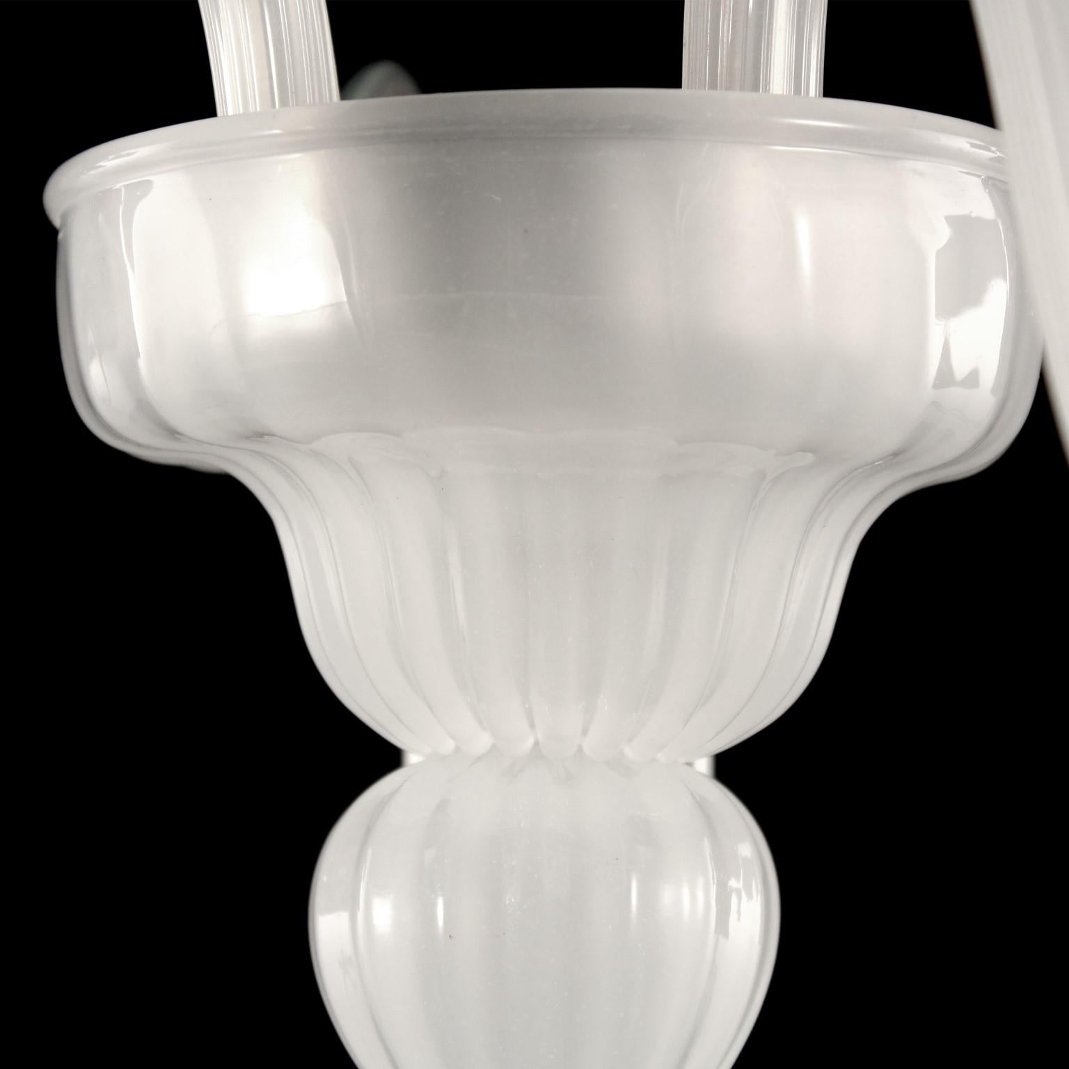 Italian 21st Century Sconce 2 Arms white silk Murano Glass Simplicissimus by Multiforme For Sale