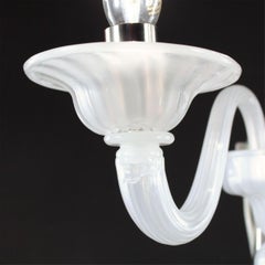 21st Century Sconce 3 Arms White Silk Murano Glass by Multiforme in Stock