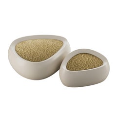 Tavolo da centro scultoreo Barok del XXI secolo, ottone martellato a mano di Atelier A