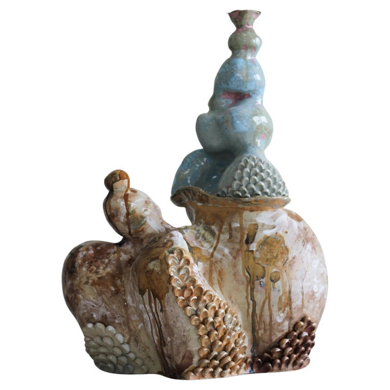21St Century Sculpture Painted Rhythm By Jung Min Park Stoneware Photo Inspiration