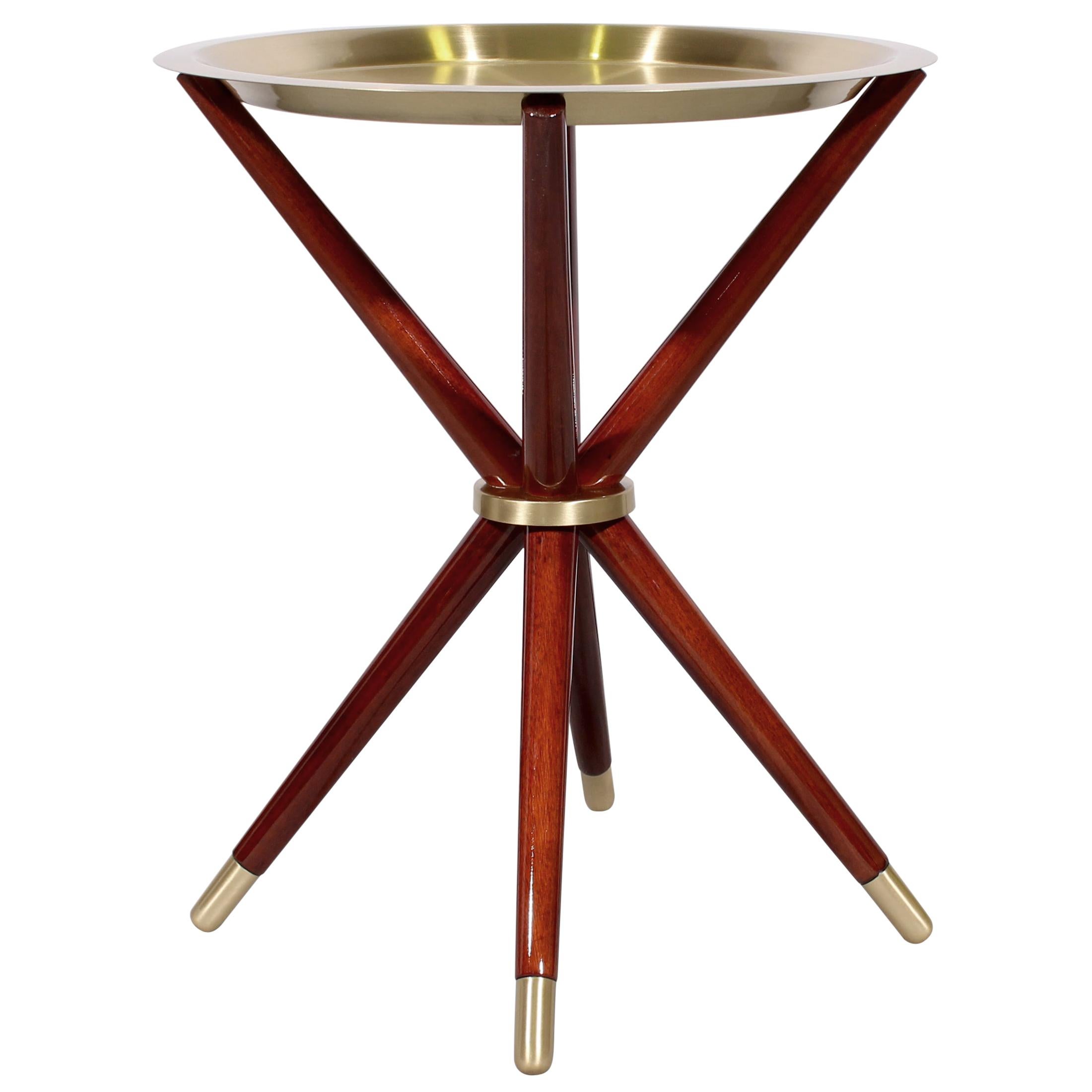 21st Century Seattle Side Table Brushed Brass For Sale