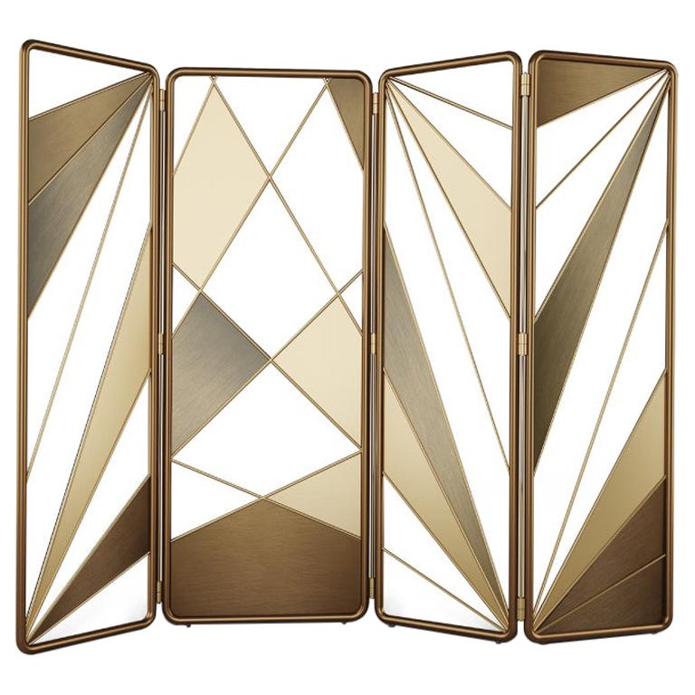 21st Century Seattral Folding Screen Stained Steel