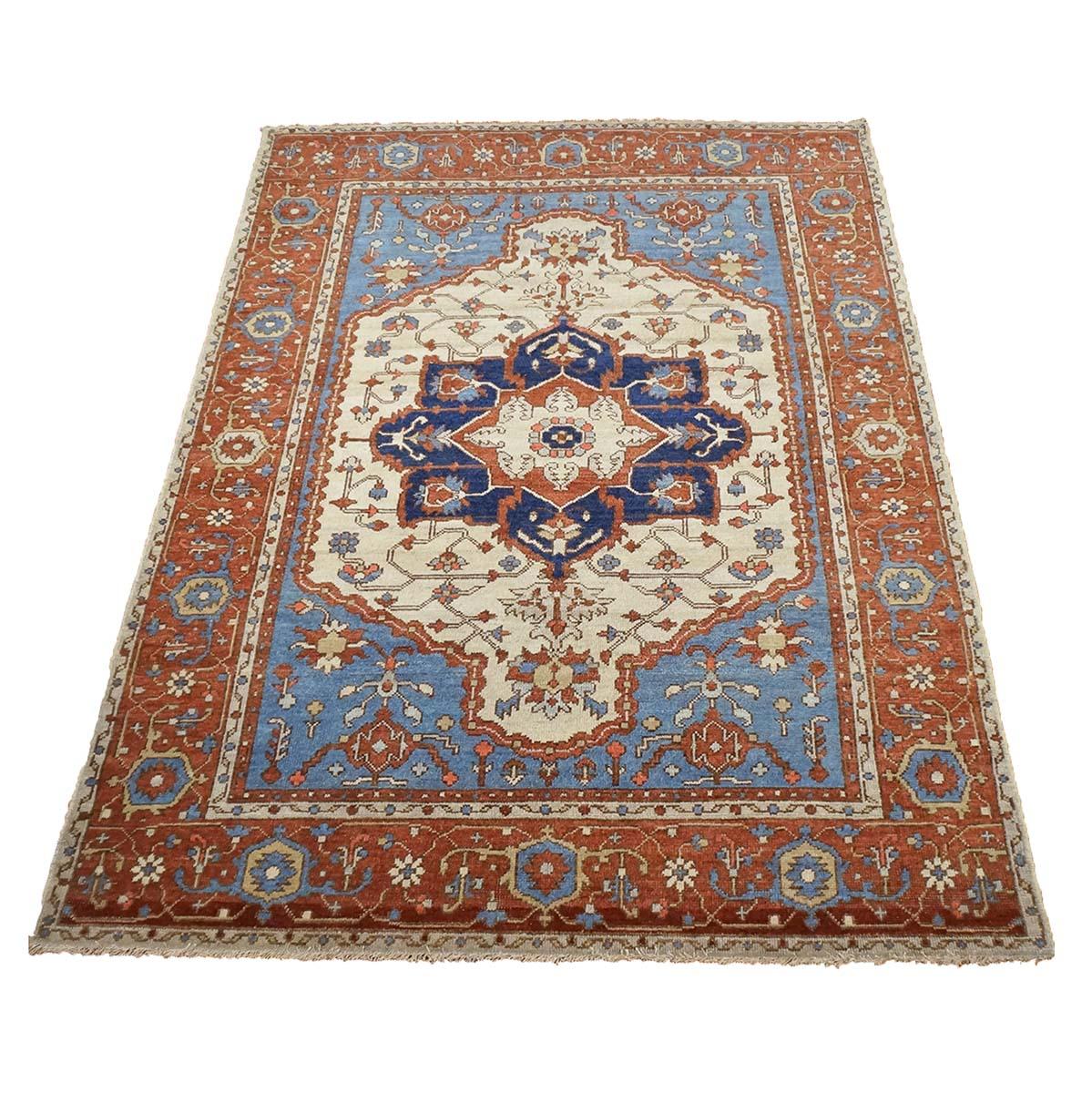 Ashly Fine Rugs presents an antique recreation of an original Persian Serapi Handmade Area Rug. Part of our own previous production, this antique recreation was thought of and created in-house and 100% handmade in Afghanistan by master weavers.
