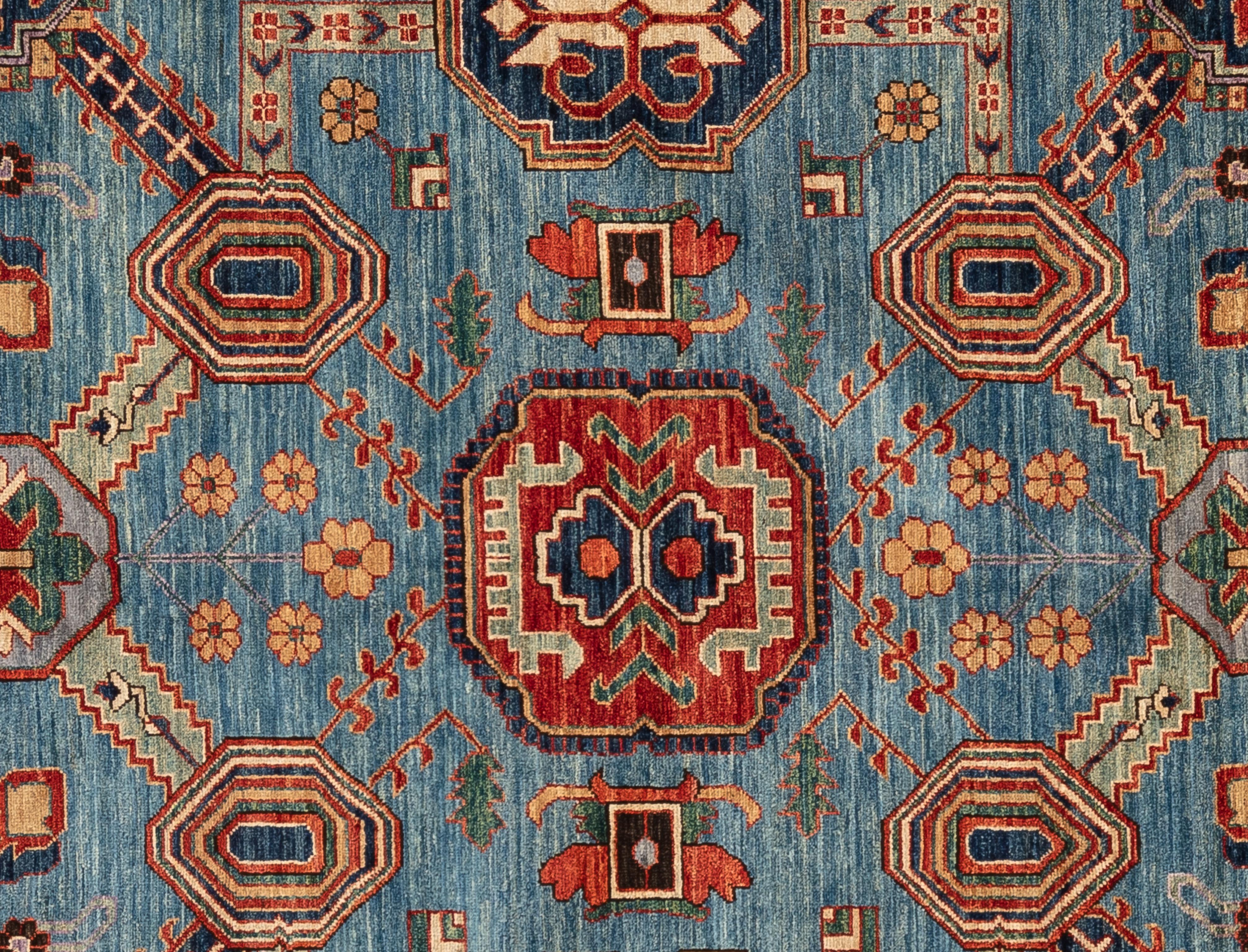 Indulge in timeless elegance with this exquisite Serapi rug. Handcrafted with intricate motifs and vibrant hues, it exudes warmth and sophistication. Handwoven by master weavers and made of 100% wool, its plush texture promises both luxury and