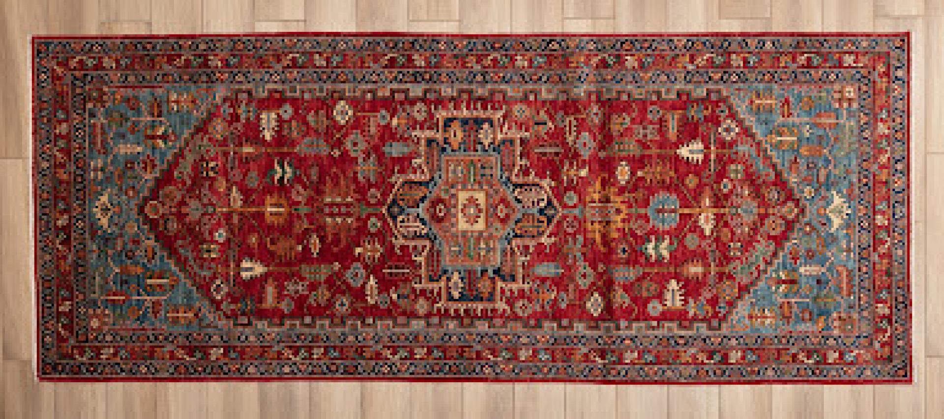 Indulge in timeless elegance with this exquisite Serapi rug. Handcrafted with intricate motifs and vibrant hues, it exudes warmth and sophistication. Handwoven by master weavers and made of 100% wool, its plush texture promises both luxury and