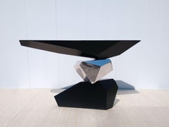 Modern Sculptural Console Table in Polished Stainless Steel