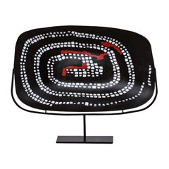 21st Century Serpente Glass Sculpture in Black/Coral by Carlo Scarpa
