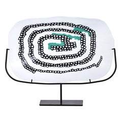 21st Century, Serpente Glass Sculpture in Black / Milk-White / Turquoise