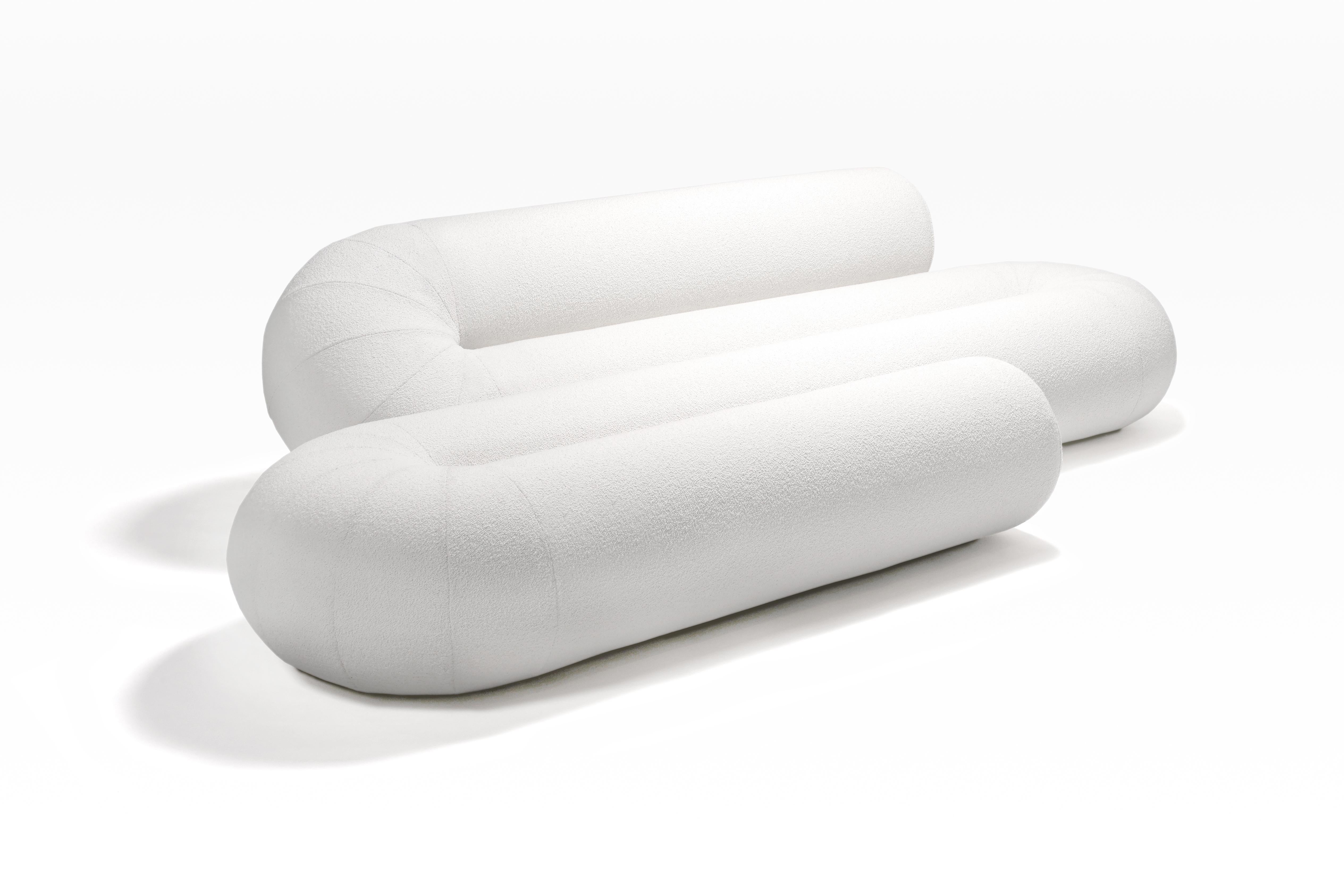 Italian 21st Century Serpentine Curved Modular System Sofa by Christophe de la Fontaine For Sale