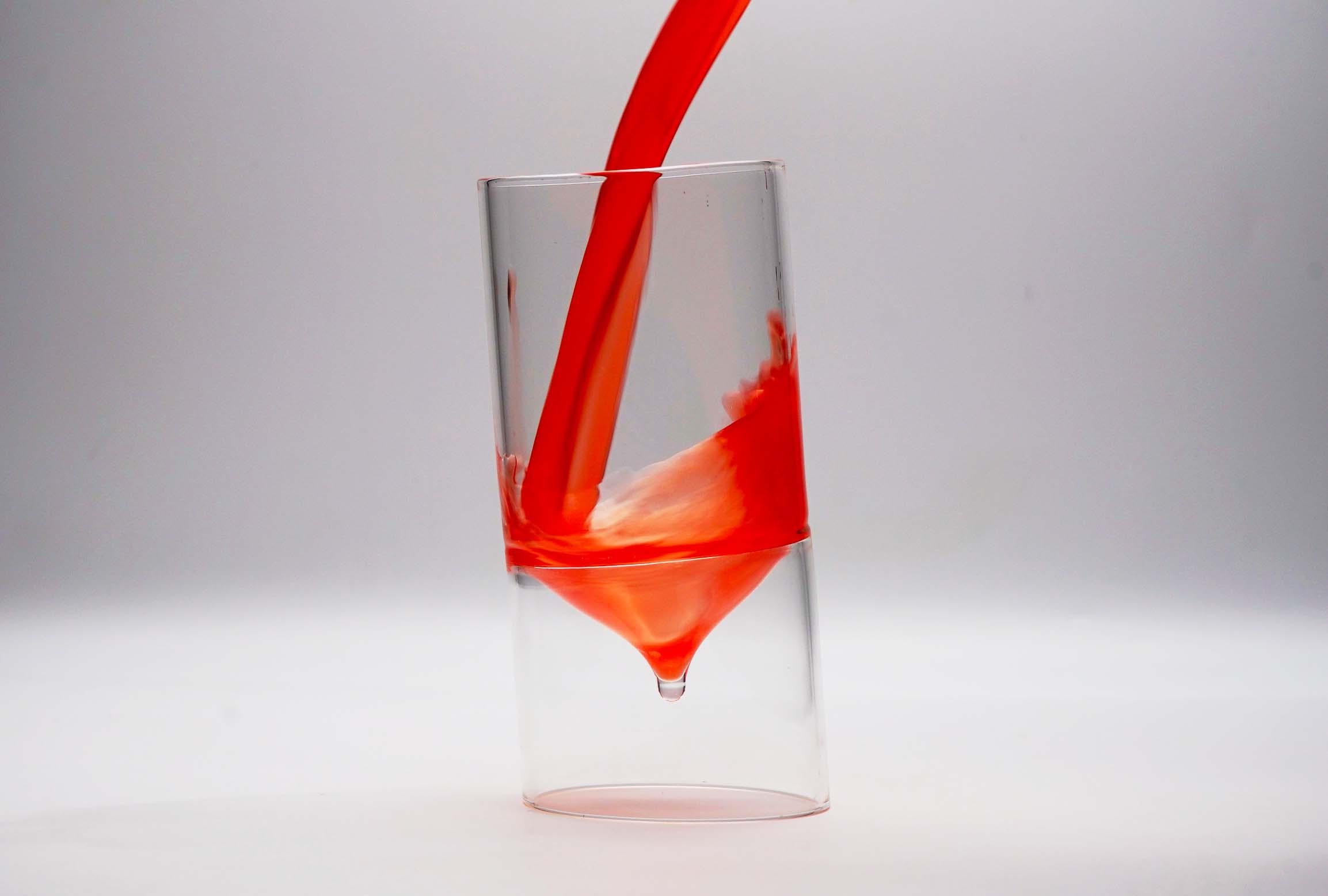 Minimalist 21st Century Set of 6 Glass Tumblers, Hand-Crafted, Kanz Architetti For Sale