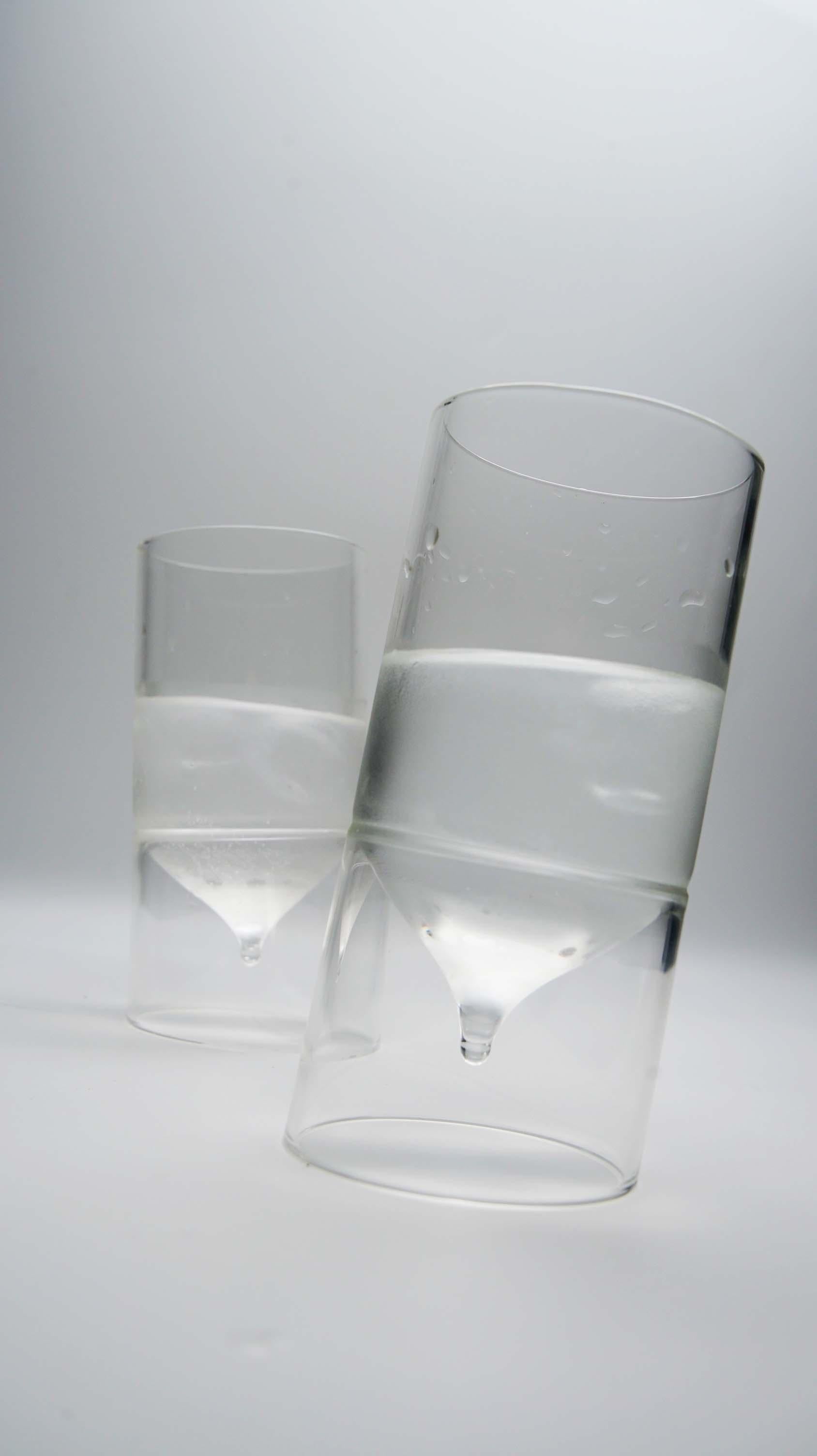 21st Century Set of 6 Glass Tumblers, Hand-Crafted, Kanz Architetti For Sale 1