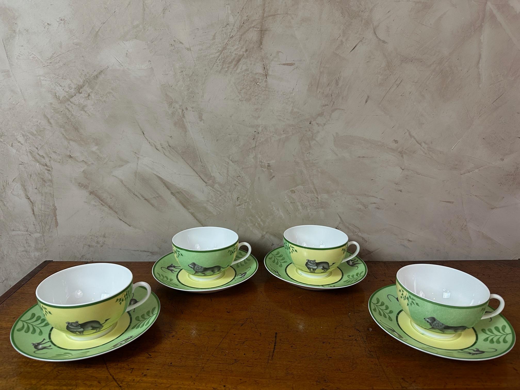 Late 20th Century 21st century Set of Four Tea Cups by Hermes