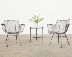 21st Century Set of Four Woodard Sculptura Garden Dining Armchairs