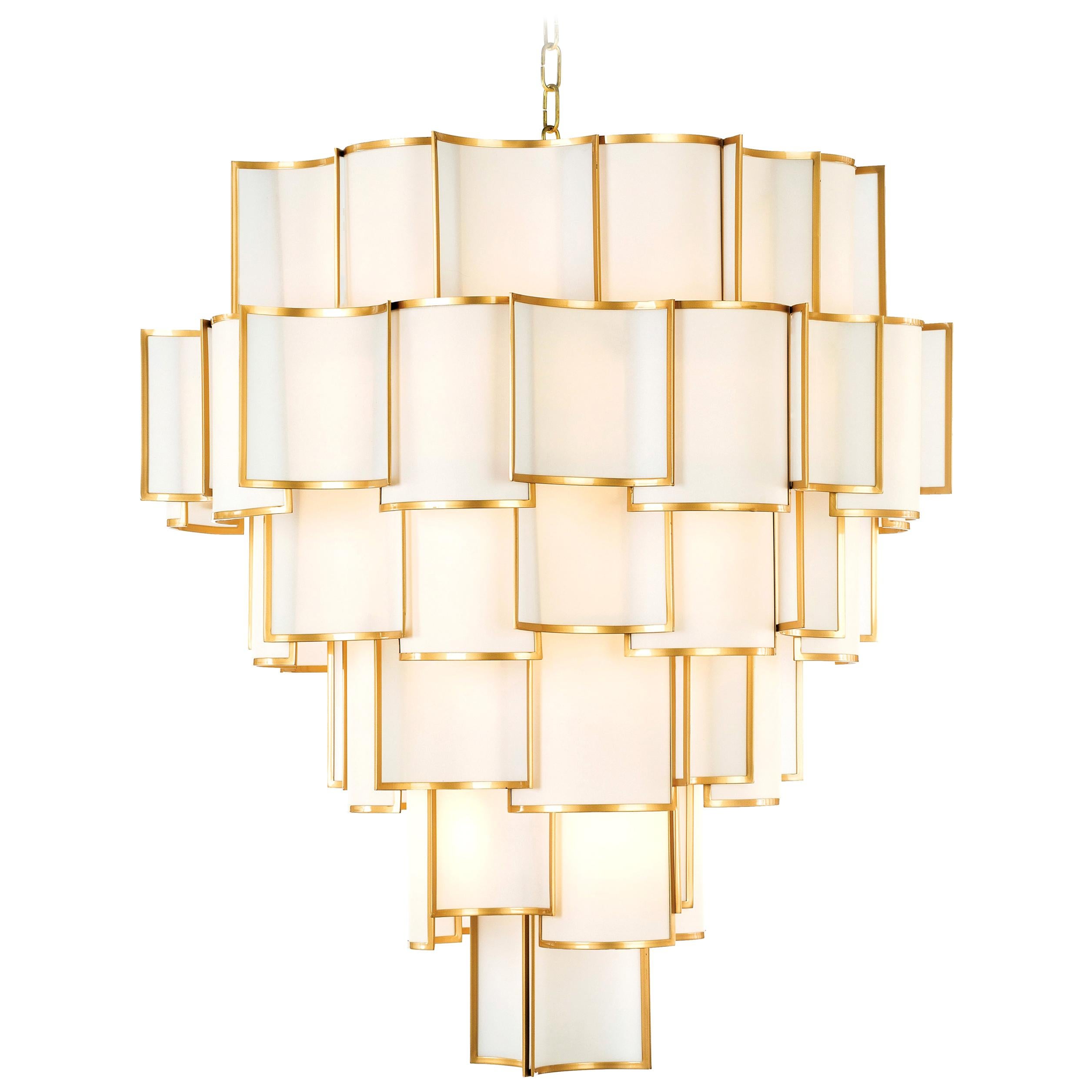 SHADE Chandelier 1411-GG-08 by OFFICINA LUCE For Sale