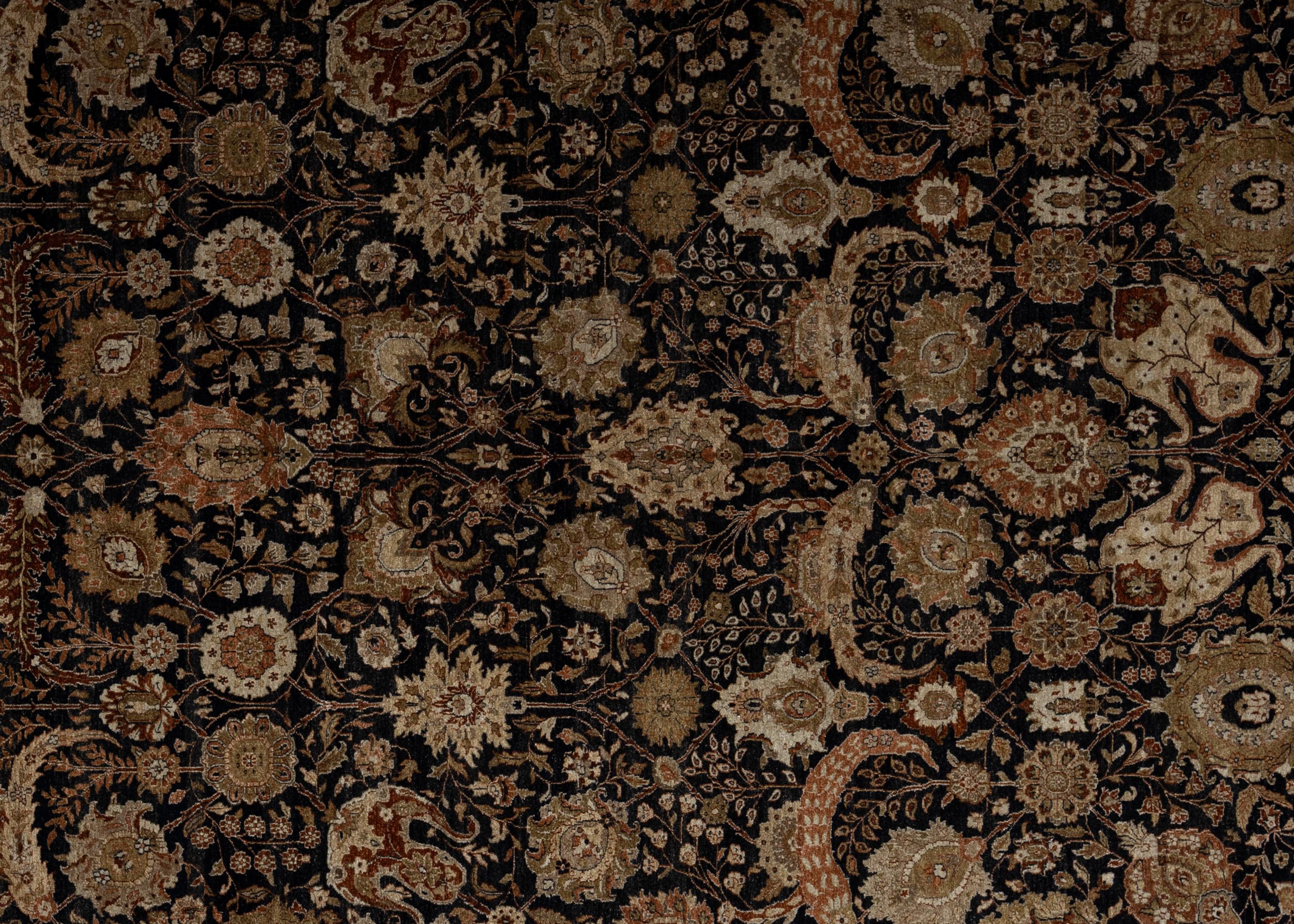 A traditional Shahabas Indian rug is a stunning example of fine craftsmanship, blending intricate design with rich cultural heritage. Originating from the Shahabas region in northern India, these rugs are renowned for their detailed patterns,