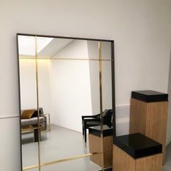 21st Century Sharp Mirror, in Carved Oxidized Bronze, by Duistt