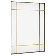 21st Century Sharp Mirror, in Carved Oxidized Bronze, by Duistt