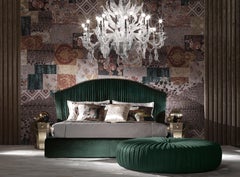 21st Century Sharpei Bed in Green Velvet by Roberto Cavalli Home Interiors