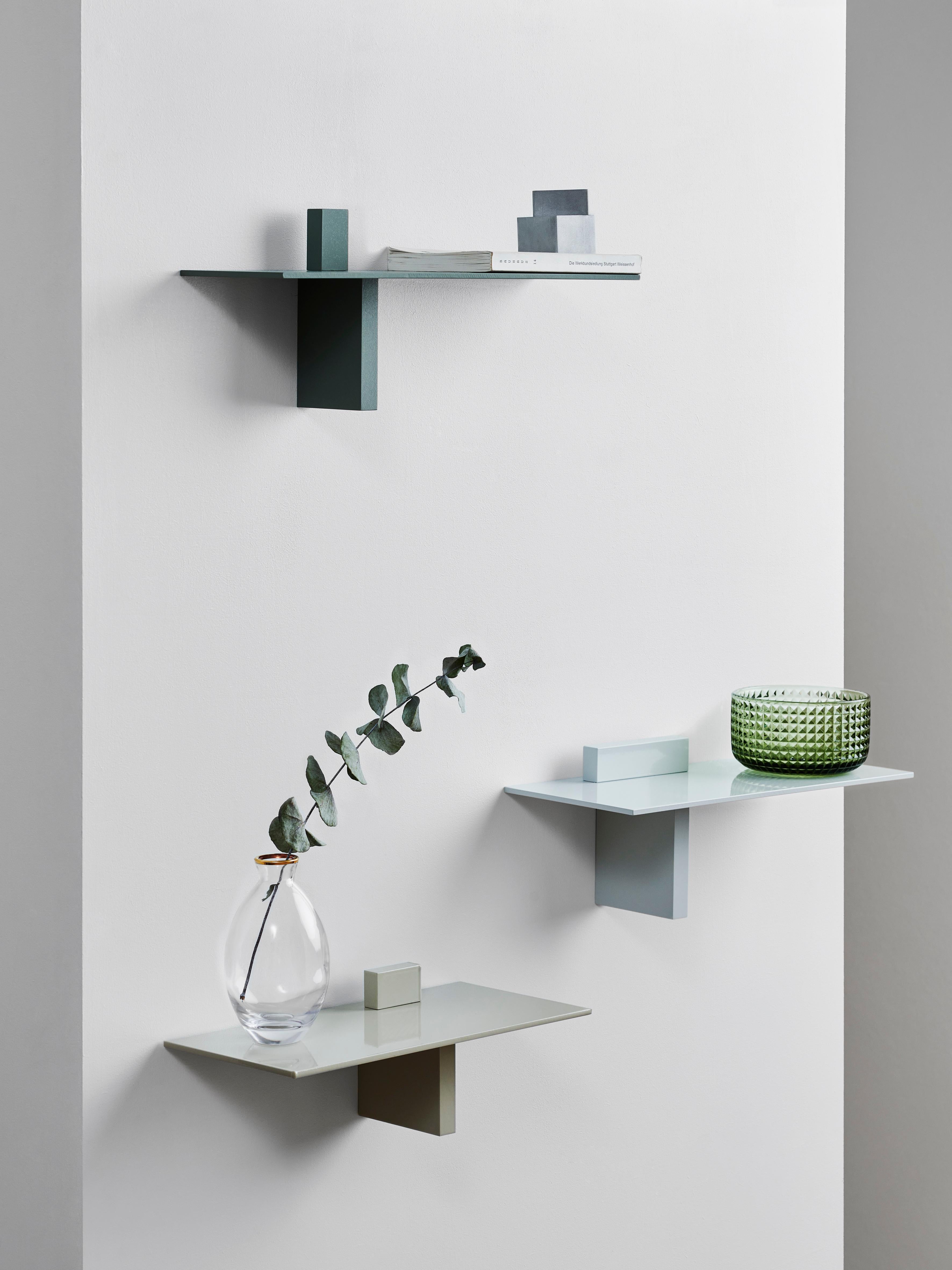 21st Century Shelf Recycled Aluminum Handmade in Cement Grey by Atelier Ferraro In New Condition In Munich, DE