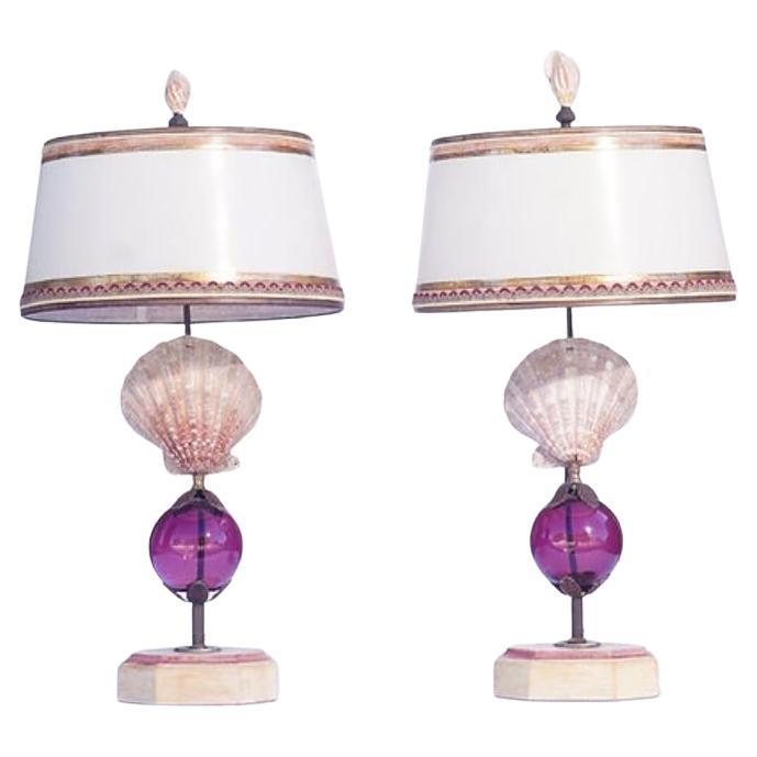 Lampade a conchiglia del XXI secolo con vetro di Murano