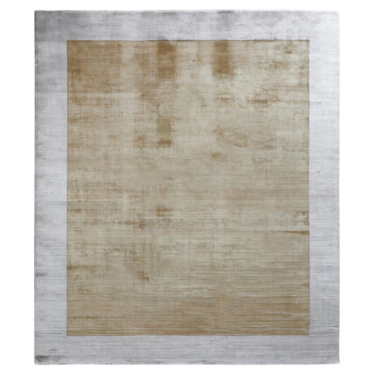 Glänzender, luxuriöser hellgelber Ecru-Teppich von Deanna Comellini, 200x300 cm