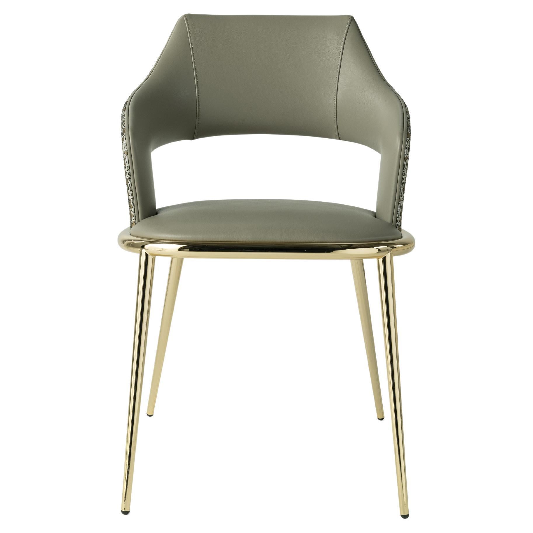 Chaise Shira en cuir du 21e siècle par Roberto Cavalli Home Interiors