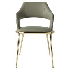 21st Century Shira Chair in Leather by Roberto Cavalli Home Interiors
