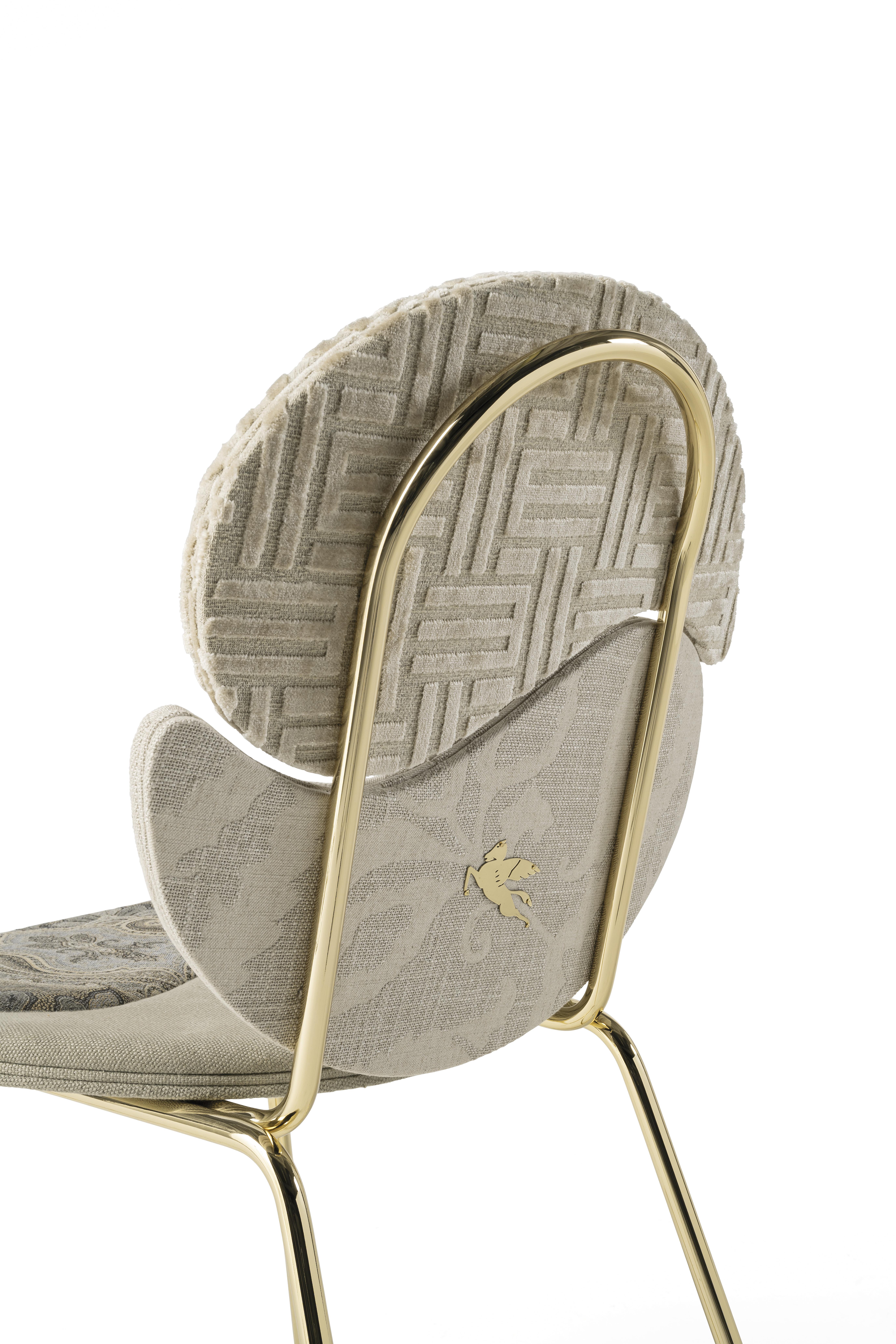 Italian 21st Century Shiraz Chair with Double Paisley by Etro Home Interiors For Sale