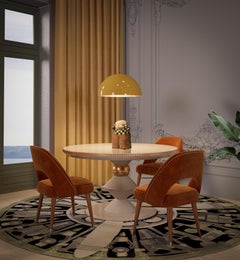 21st Century Shirley Dining Chair Walnut Wood Velvet