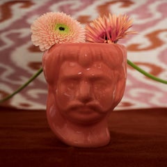 21st Century, Sicilian Moor's Head Design Ceramic Vase Handmade Made in Italy