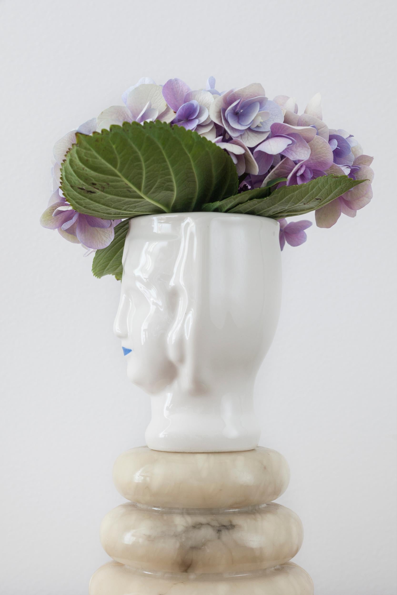 Modern 21st Century, Sicilian Moor's Head Design Ceramic Vase Handmade Made in Italy For Sale