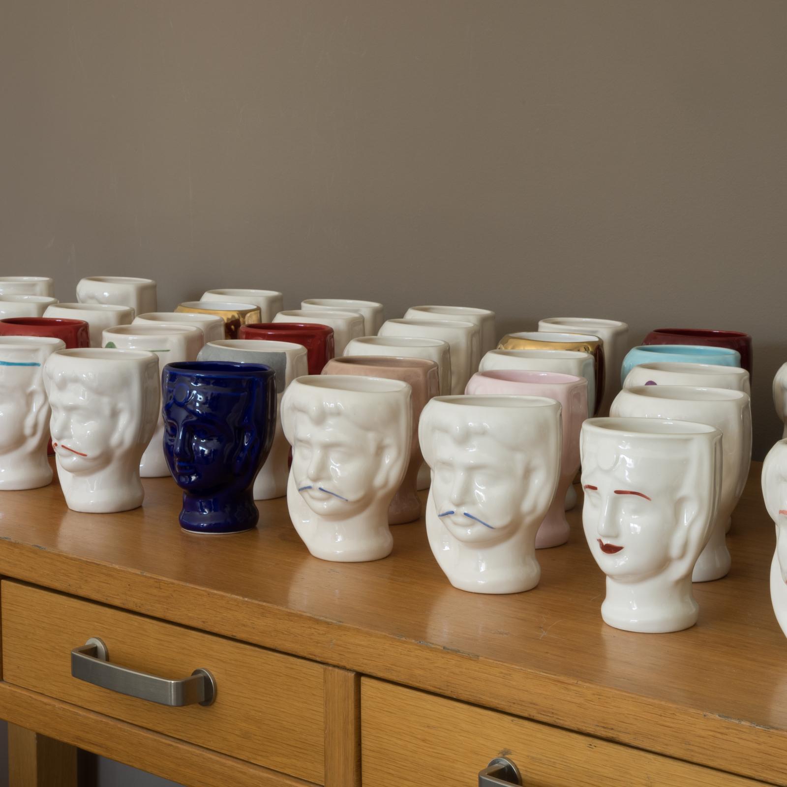 Italian 21st Century, Sicilian Moor's Head Design Ceramic Vase Handmade Made in Italy For Sale