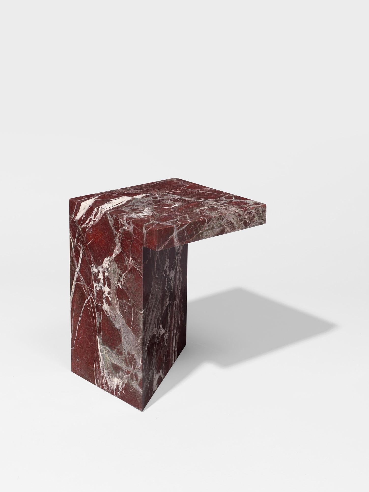 Black Marble Side Table Imbalance by Hervé Langlais for Galerie Negropontes In New Condition For Sale In Paris, FR