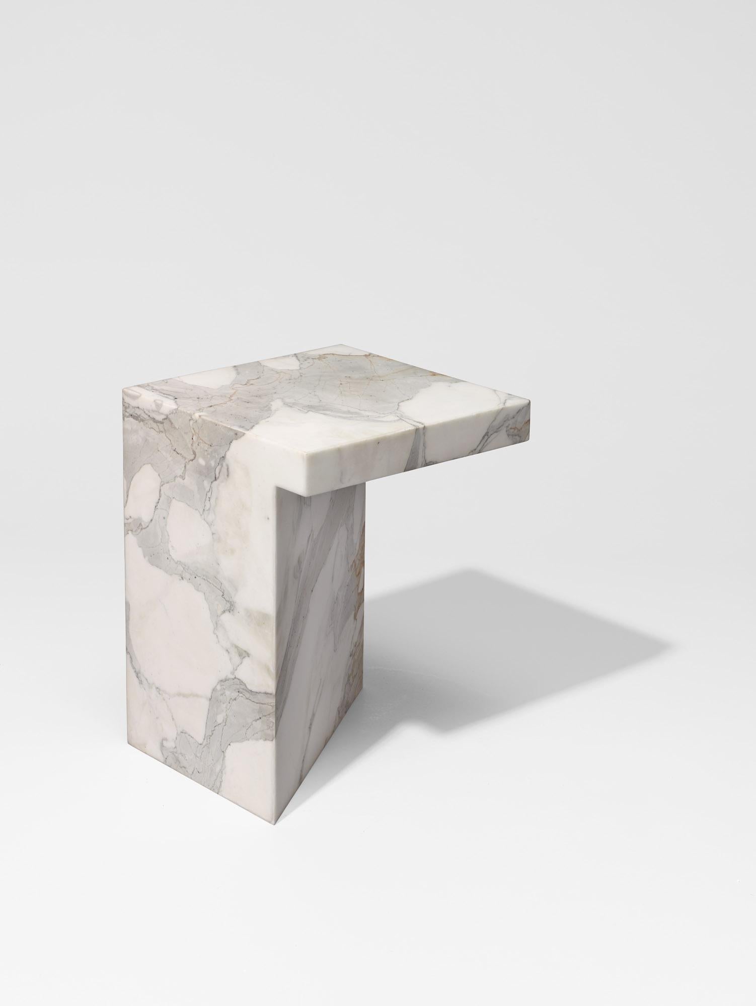 Contemporary Black Marble Side Table Imbalance by Hervé Langlais for Galerie Negropontes For Sale