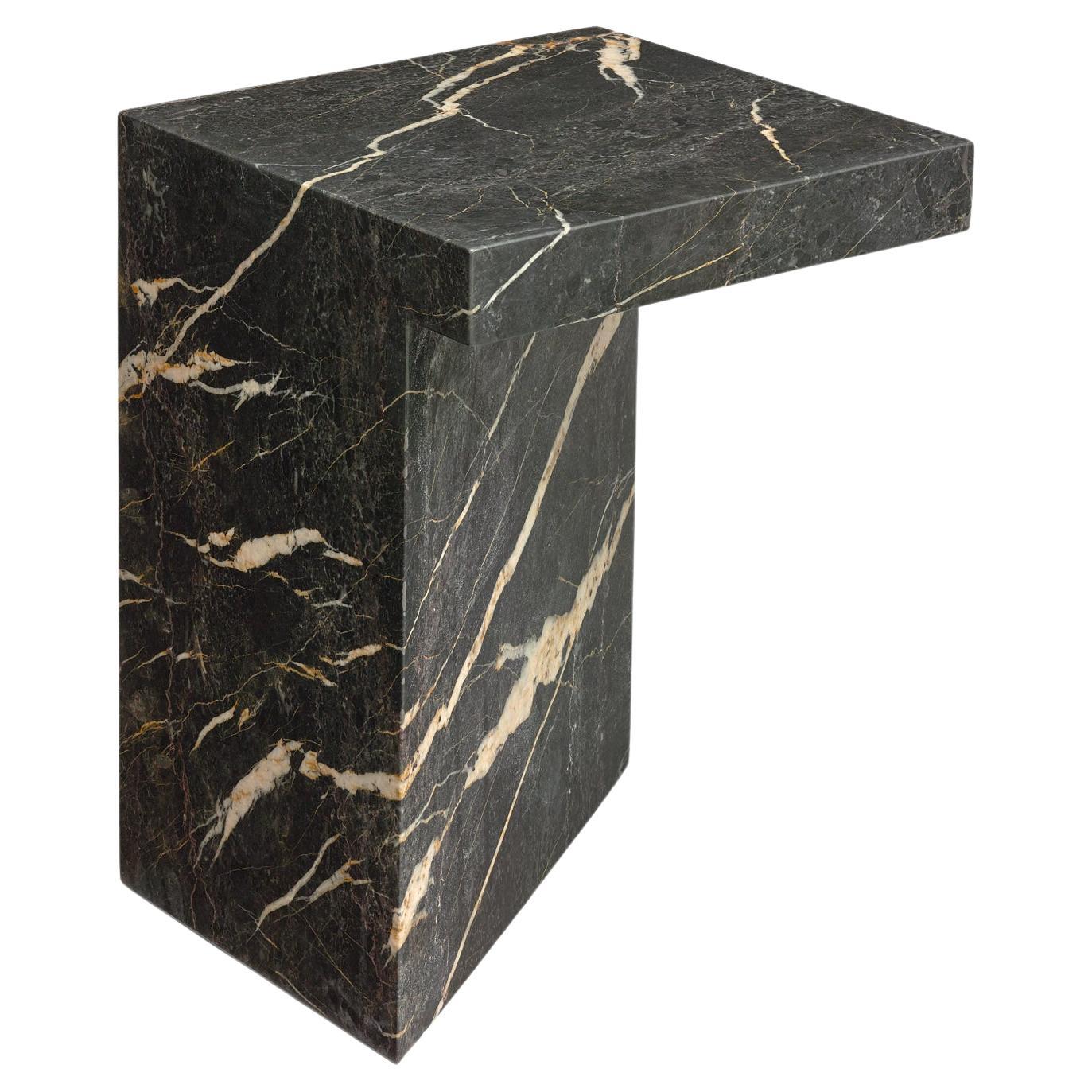 Black Marble Side Table Imbalance by Hervé Langlais for Galerie Negropontes