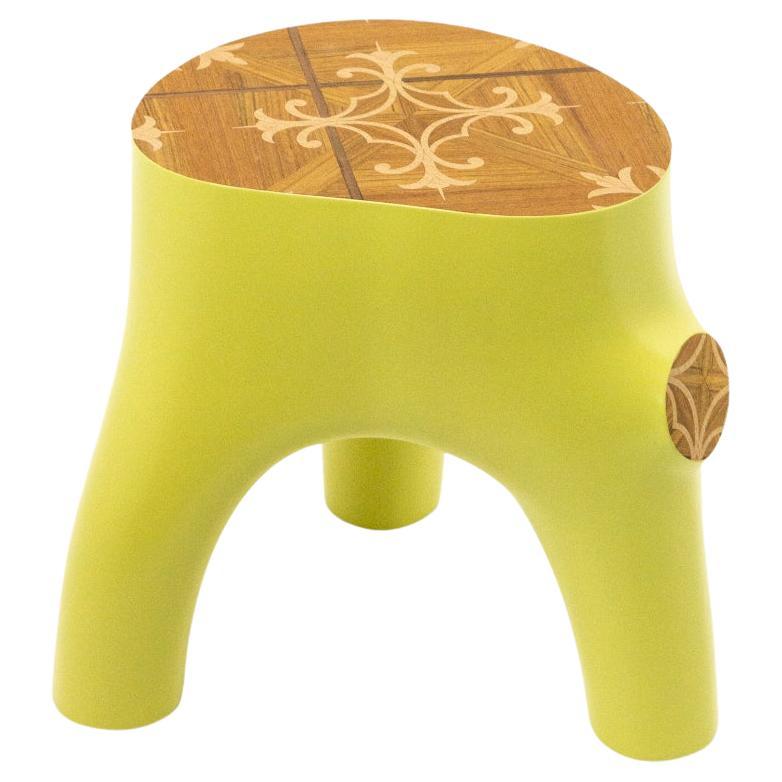 21st Century Side Tables Marcantonio Inlay Wood Scapin Glossy Yellow