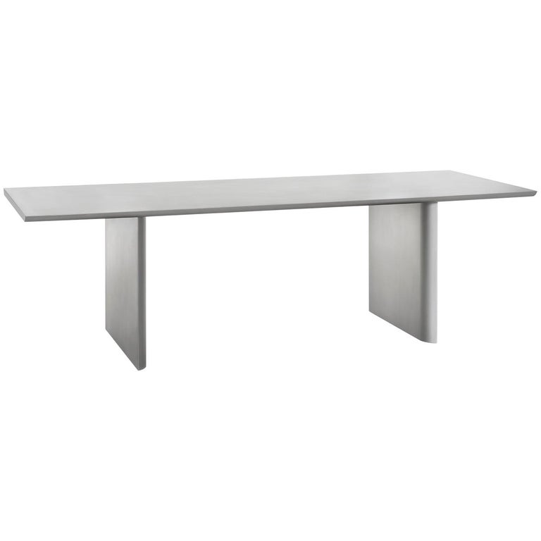 FUCINA " SILHOUETTE " by Cecilie Manz, Natural Blasted Stainless Steel Table For Sale
