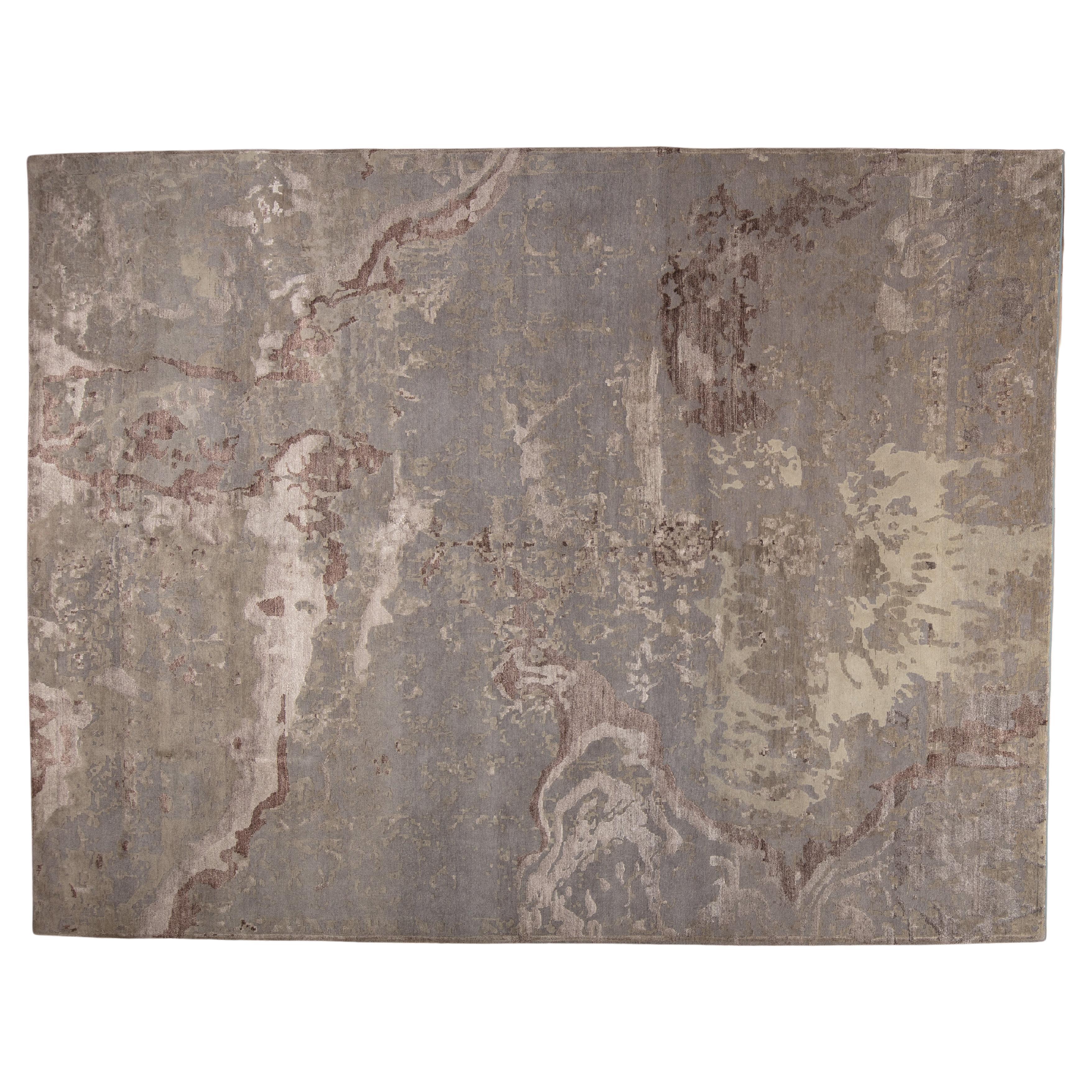 21st Century Silk and Wool Contemporary Rug For Sale