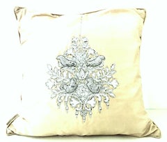 21st Century Silk & Swaorovski Crystal "Bird" Pillow By, Sivaana