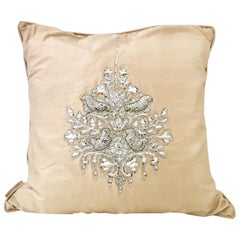 21st Century Silk & Swaorovski Crystal "Bird" Pillow By, Sivaana