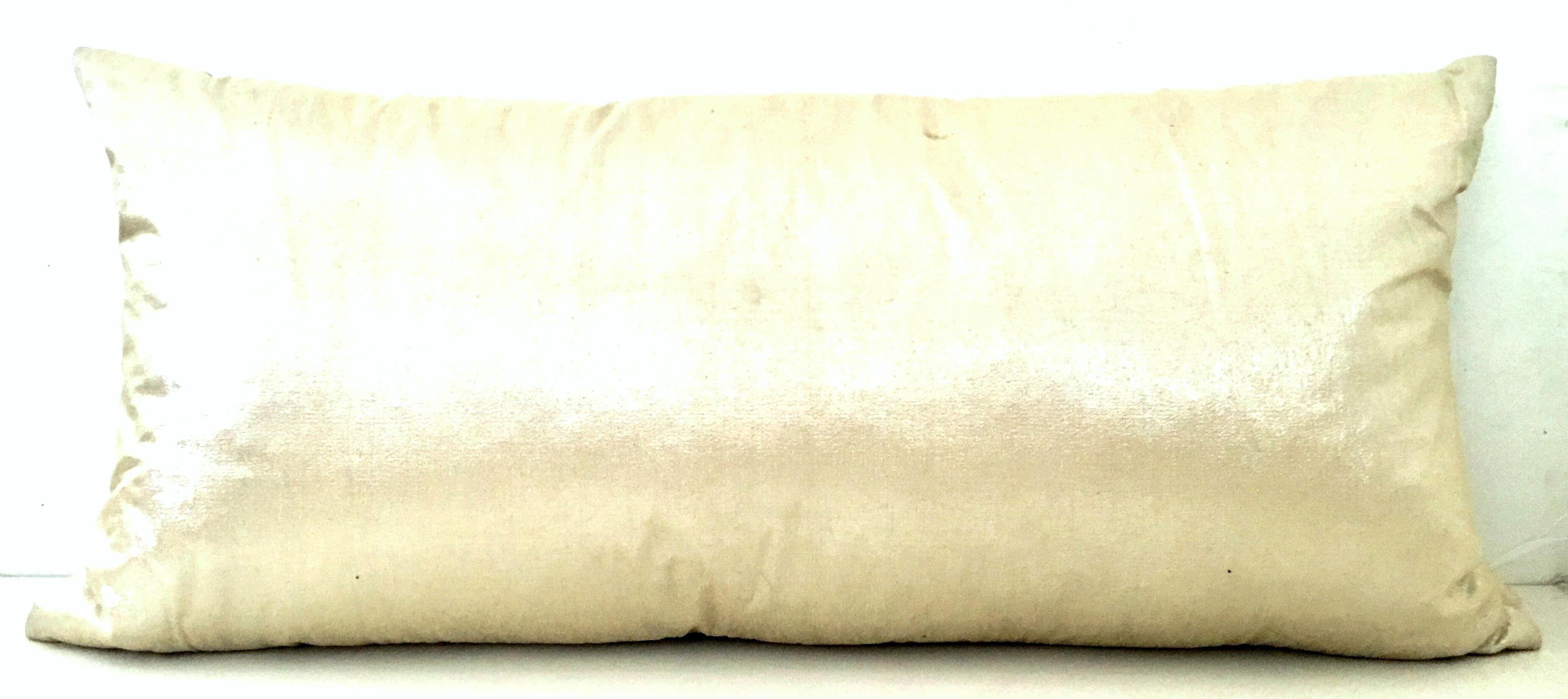 Contemporary 21st Century Silk & Swaorvski Crystal Down Bolster Pillow By, Sivaana
