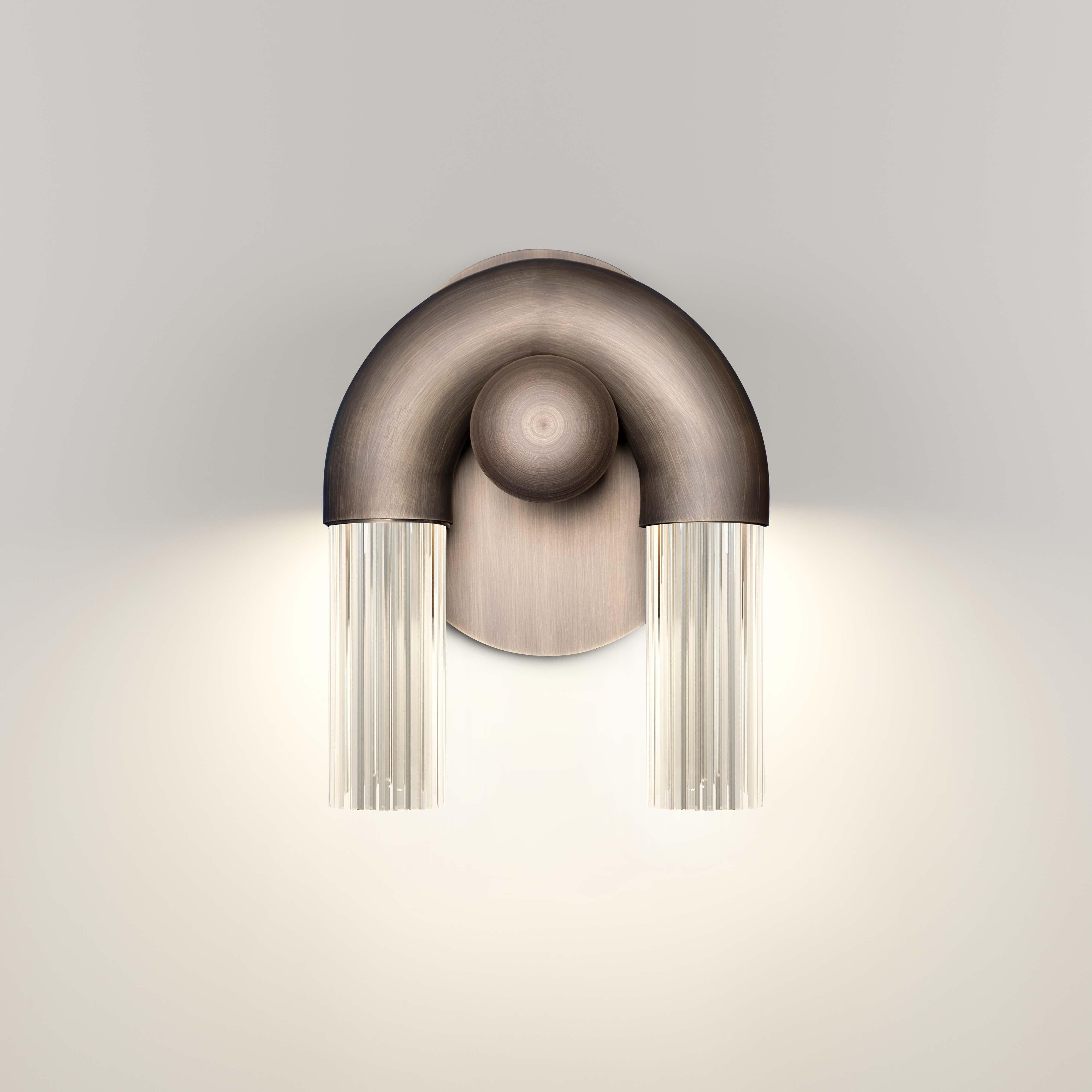 21st century Silo Wall Lamp Stainless Steel And Glass by Creativemary For Sale 3