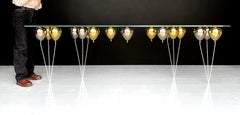 21st Century Silver & Gold Balloon Console Table