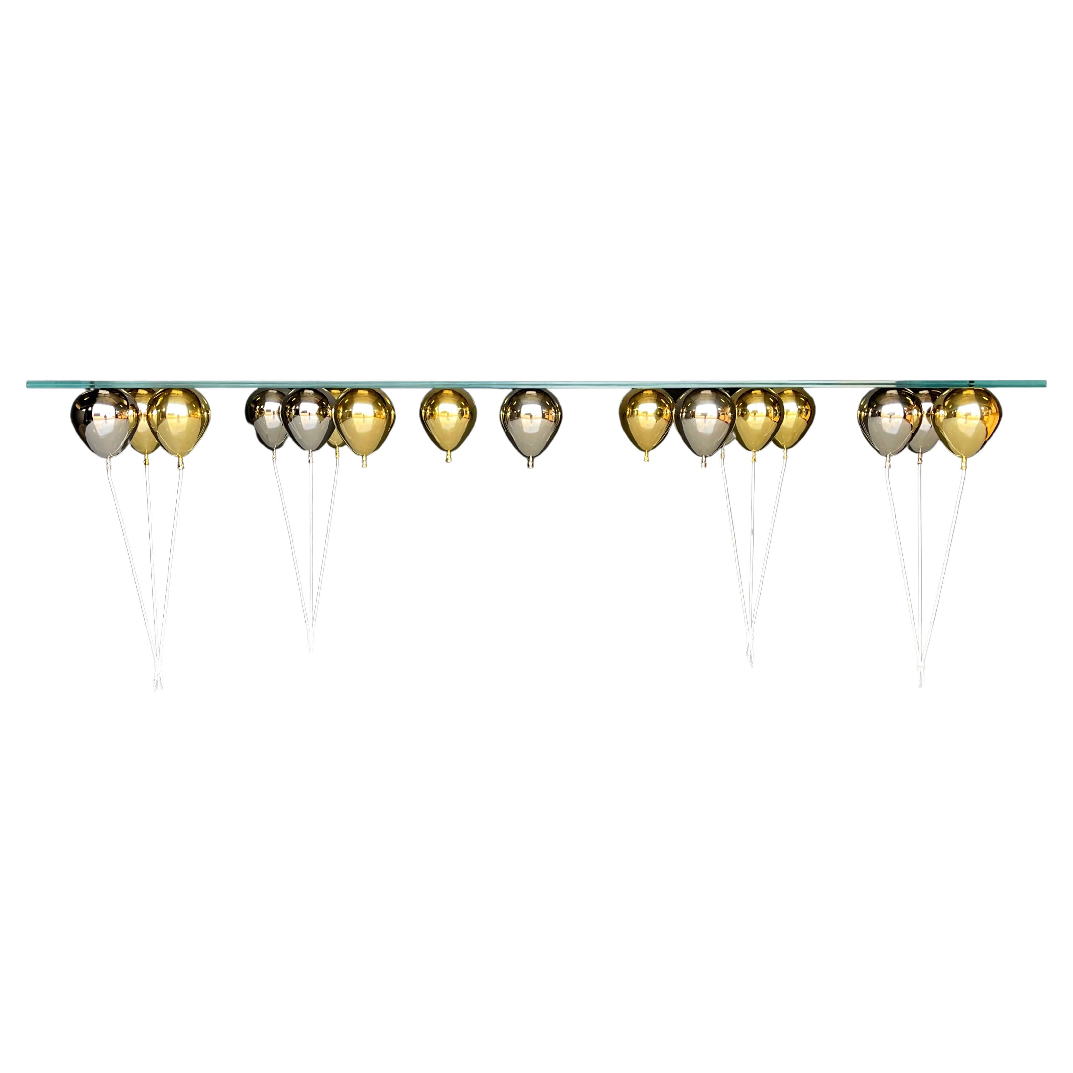21st Century Silver & Gold Balloon Console Table