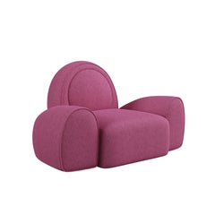 21st Century Simone Modular Armchair Cotton Velvet by Ottiu