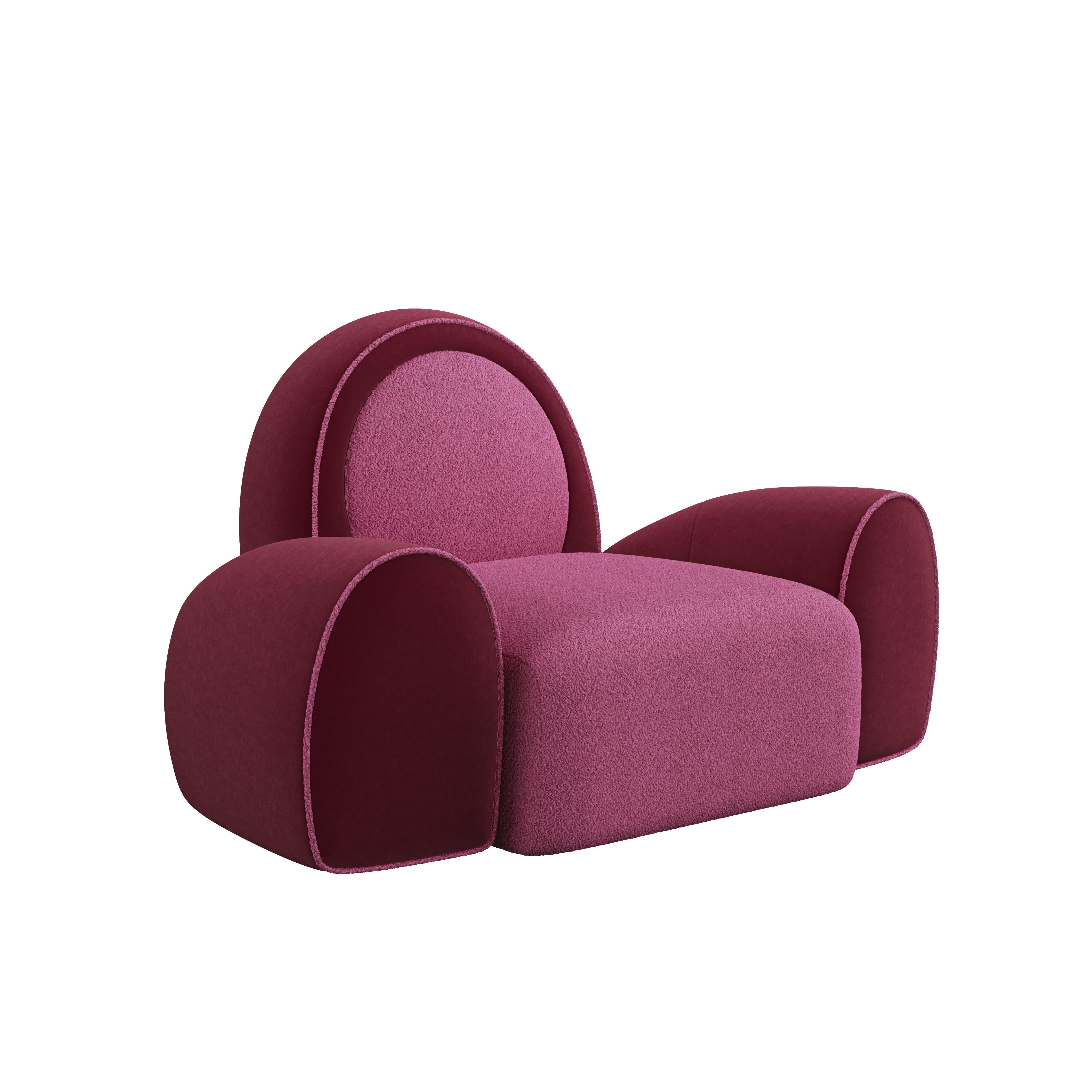 Portuguese 21st Century Simone Modular Armchair Cotton Velvet by Ottiu For Sale