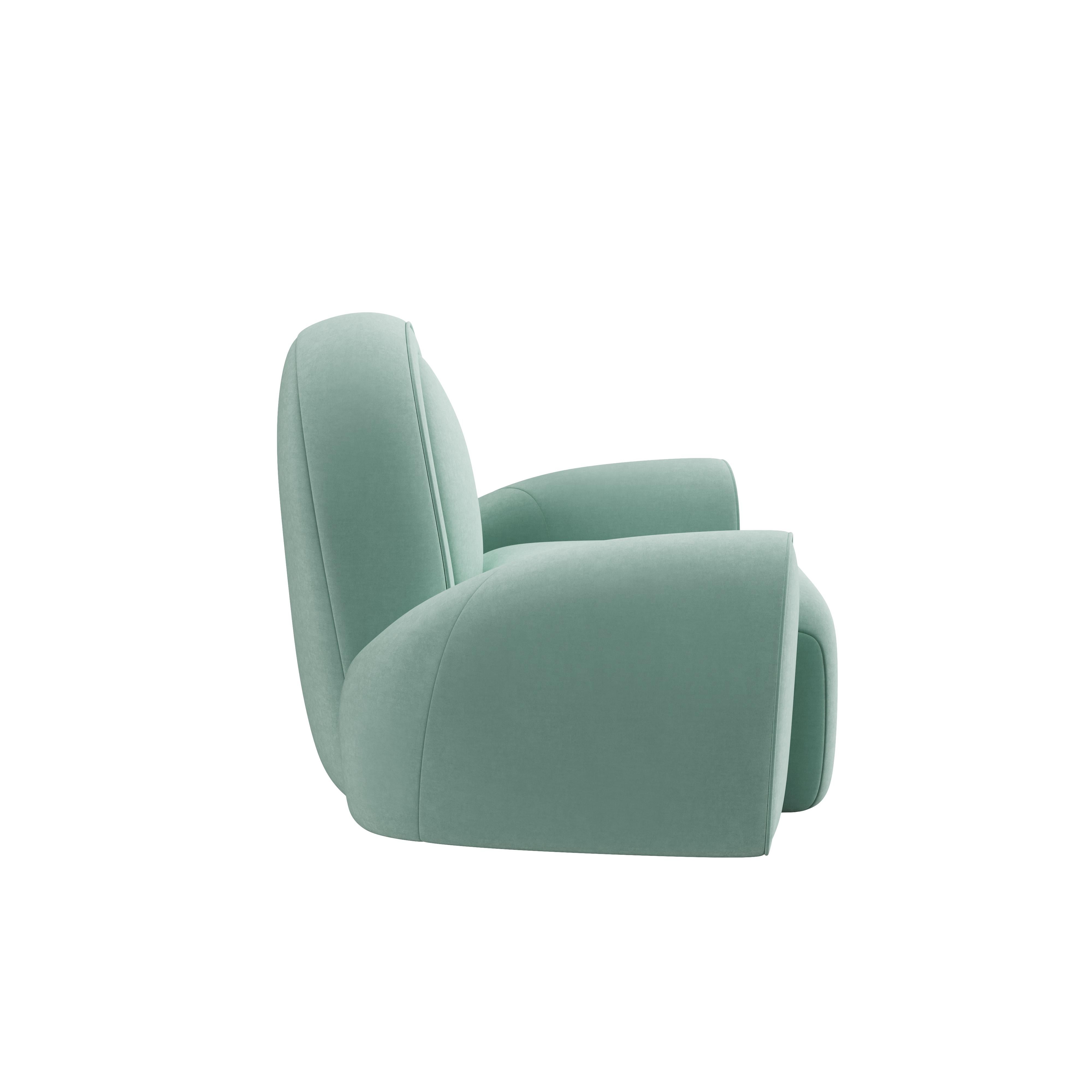 21st Century Simone Modular Armchair Cotton Velvet by Ottiu In New Condition For Sale In RIO TINTO, PT