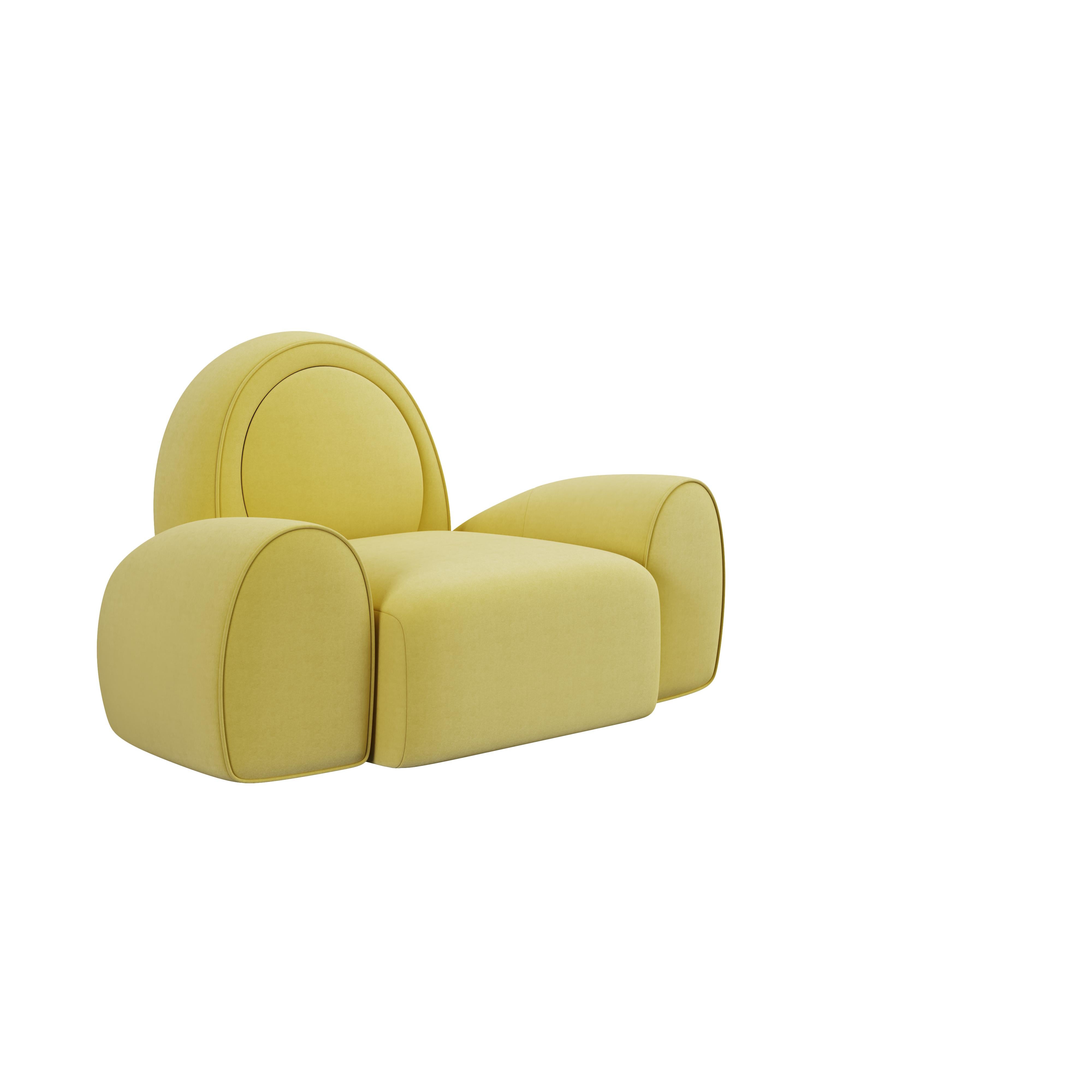 21st Century Simone Modular Armchair Cotton Velvet by Ottiu For Sale 2