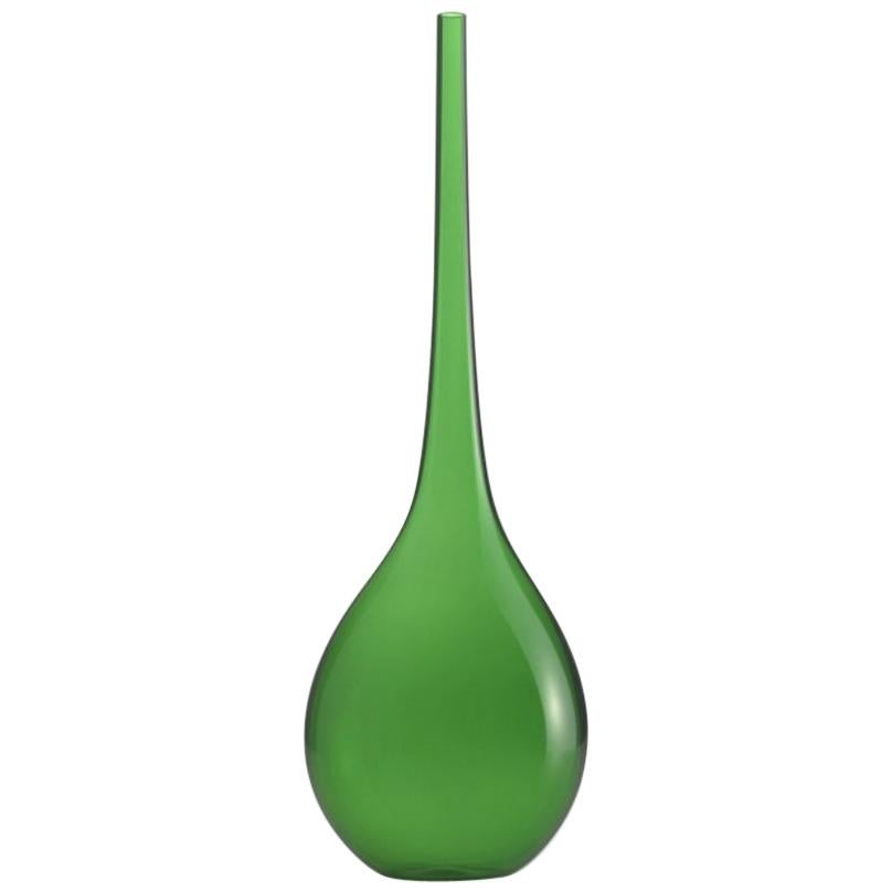 21st Century Single-Flower Green Pine Murano Glass Vase Bolla by Nason & Moretti